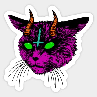 satan cat 3 Sticker